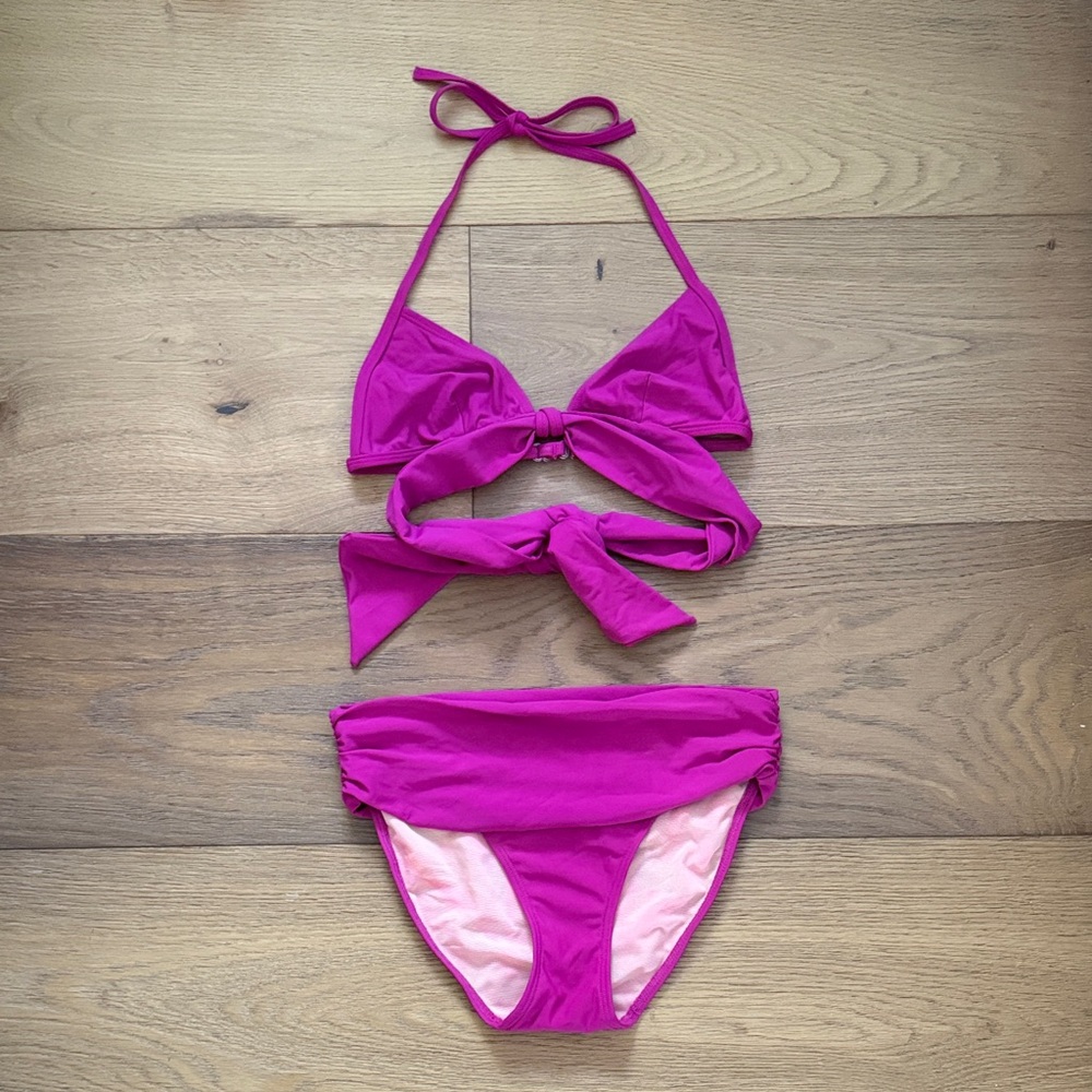 Shape FX Fuchsia Pink Bikini Size 2 Wrap Around Tie Newport News